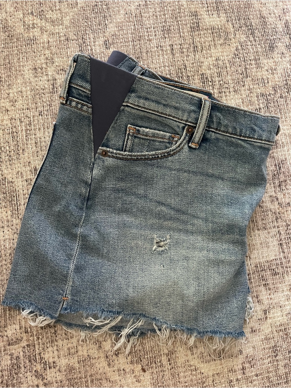 HATCH maternity/ post partum denim shorts